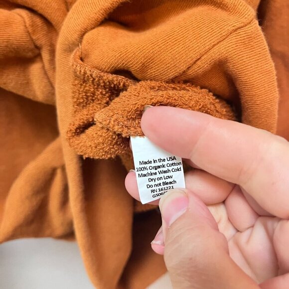 Gus + Steel‎ Kids Organic Cotton Hoodie Rust Orange- Sz S - Picture 4 of 4